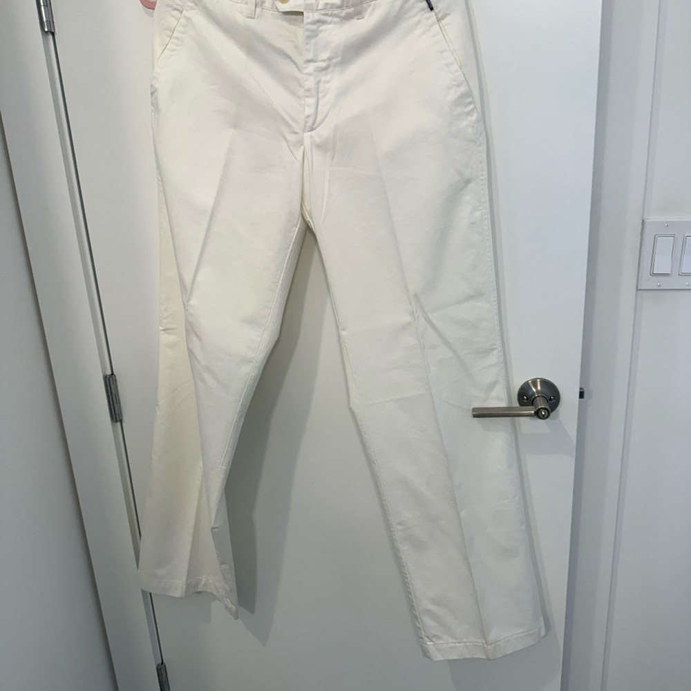 Valentino straight leg white cotton pants. Sz L (50)